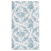 Elegant Engraved Blue and White Floral Toile Klein Cadeauzakje (Achterkant)