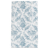 Elegant Engraved Blue and White Floral Toile Klein Cadeauzakje (Voorkant)