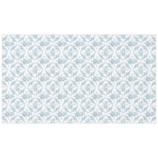 Elegant Engraved Blue and White Floral Toile Tafelkleed (Voorkant (Horizontaal))