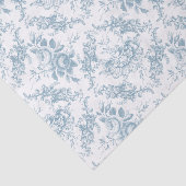 Elegant Engraved Blue and White Floral Toile Tissuepapier (Detail)