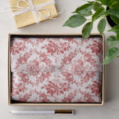 Elegant Engraved Red and White Floral Toile Tissuepapier (Geschenk)