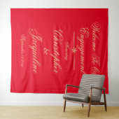 Elegant Enterprise-partij Chic Red & Gold-achtergr Wandkleed (In Situ (horizontaal))