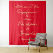 Elegant Enterprise-partij Chic Red & Gold-achtergr Wandkleed (In situ)