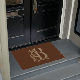 Elegant Entry Monogram B Initiaal op bruin Deurmat
