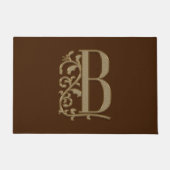 Elegant Entry Monogram B Initiaal op bruin Deurmat (Voorkant)