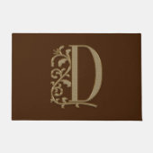 Elegant Entry Monogram D Initiaal op bruin Deurmat (Voorkant)