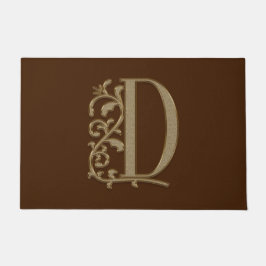 Elegant Entry Monogram D Initiaal op bruin Deurmat