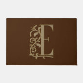 Elegant Entry Monogram E Initiaal op bruin Deurmat (Voorkant)