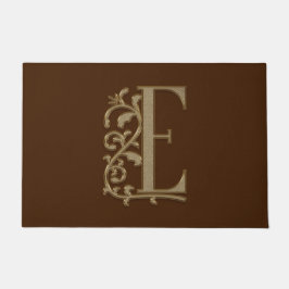 Elegant Entry Monogram E Initiaal op bruin Deurmat