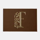 Elegant Entry Monogram F Initiaal op bruin Deurmat (Voorkant)