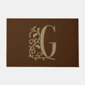 Elegant Entry Monogram G Initiaal op bruin Deurmat (Voorkant)