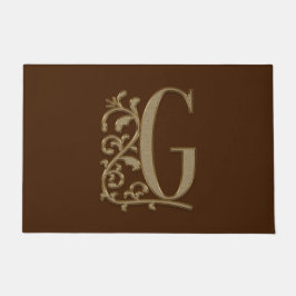 Elegant Entry Monogram G Initiaal op bruin Deurmat