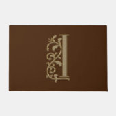 Elegant Entry Monogram I Initiaal op bruin Deurmat (Voorkant)