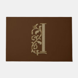 Elegant Entry Monogram I Initiaal op bruin Deurmat