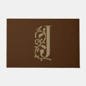 Elegant Entry Monogram J Initiaal op bruin Deurmat (Voorkant)