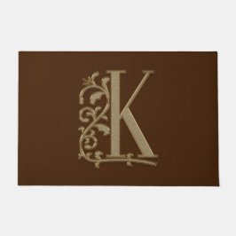 Elegant Entry Monogram K Initiaal op bruin Deurmat