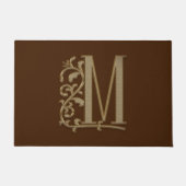 Elegant Entry Monogram M Initiaal op Bruin Deurmat (Voorkant)