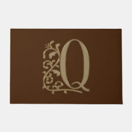 Elegant Entry Monogram Q Initiaal op bruin Deurmat