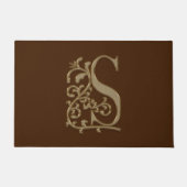 Elegant Entry Monogram S Initiaal op bruin Deurmat (Voorkant)