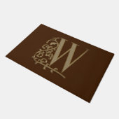 Elegant Entry Monogram W Initiaal op bruin Deurmat (Schuin)