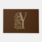 Elegant Entry Monogram Y Initiaal op bruin Deurmat (Voorkant)