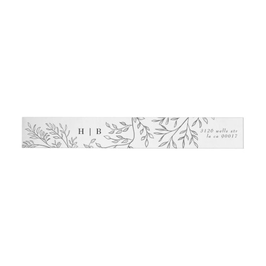 Elegant Envelope Floral Monogram Sketting Address (Individueel)