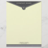 Elegant Envelope (leisteen) Monogram Letterhead Briefhoofd (Voorkant)