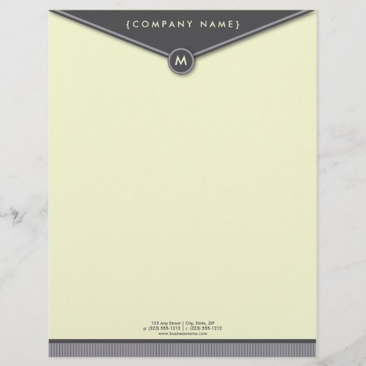 Elegant Envelope (leisteen) Monogram Letterhead Briefhoofd (Voorkant)