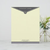 Elegant Envelope (leisteen) Monogram Letterhead Briefhoofd (Staand voorkant)