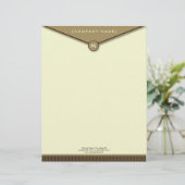 Elegant Envelope (mocha) Monogram Letterhead Custom Briefhoofd (Staand voorkant)