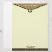 Elegant Envelope (mocha) Monogram Letterhead Custom Briefhoofd (Voorkant / Achterkant)