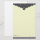 Elegant envelopje (leisteen) Monogram briefpapier (Voorkant / Achterkant)