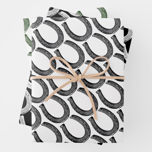 Elegant  Equestriaans Hoefijzer Gifting Inpakpapier Vel (In situ)