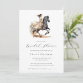 Elegant Equestrian Bride Horse Vrijgezellenfeest Kaart (Staand voorkant)