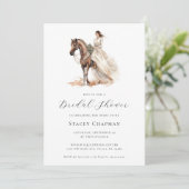 Elegant Equestrian Bride Horse Vrijgezellenfeest Kaart (Staand voorkant)