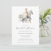 Elegant Equestrian Bride Horse Vrijgezellenfeest Kaart (Staand voorkant)