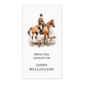Elegant Equestrian British Hunter Horse Ex Libris Etiket (Voorkant)