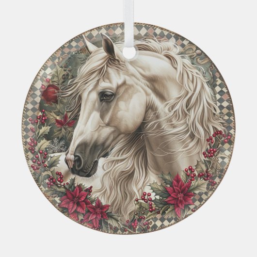 Elegant Equestrian Christmas  Glas Ornament (Voorkant)