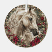 Elegant Equestrian Christmas  Glas Ornament (Achterkant)