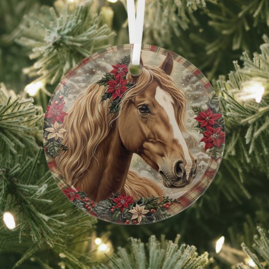 Elegant Equestrian Christmas Glas Ornament (Insitu)