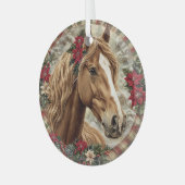 Elegant Equestrian Christmas Glas Ornament (Voorkant links)