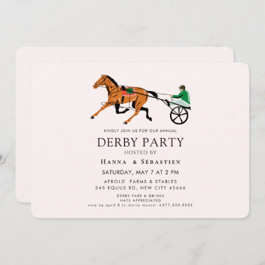 Elegant Equestrian Garden Party Invitation Kaart (Voorkant / Achterkant)