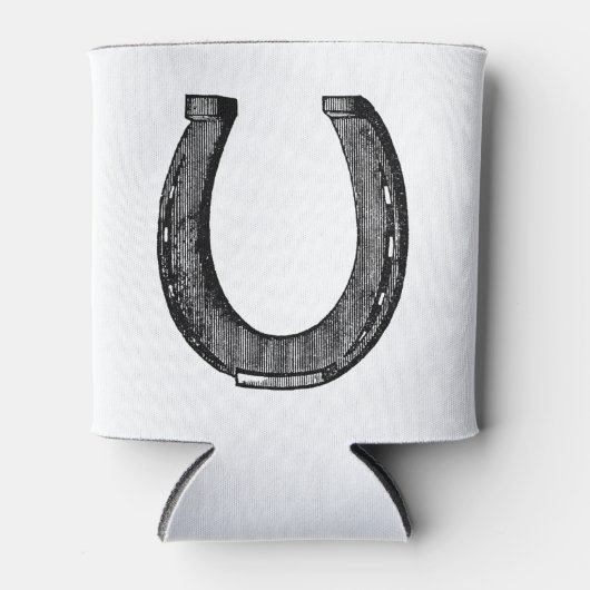 Elegant  Equestrian Hoefijzer Name Blikjeskoeler (Voorkant)