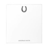 Elegant  Equestrian Hoefijzer Name Notitieblok (Voorkant)