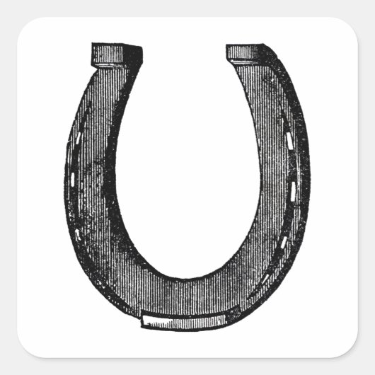 Elegant Equestrian Horse  Hoefijzer Vierkante Sticker (Voorkant)