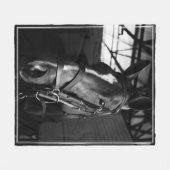 Elegant Equestrian Horse Photo Memorial Lijst Fleece Deken (Voorkant (Horizontaal))