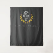 Elegant Equestrian Wedding Backdrop Tapestry Wandkleed (Voorkant)