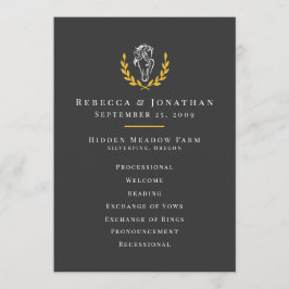 Elegant Equestrian Wedding Program 5x7 Programmakaart