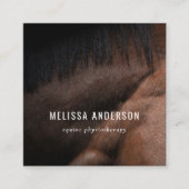 Elegant Equine Chiropractor Physiotherapeut Foto Vierkante Visitekaartje (Voorkant)