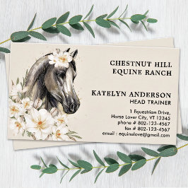 Elegant Equine Floral Personaliseert paardenpaard Visitekaartje